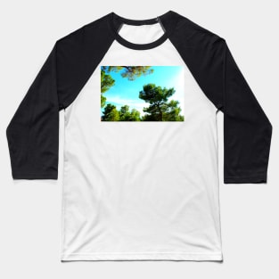 View from Montecassiano at pine trees with needles and cones Baseball T-Shirt